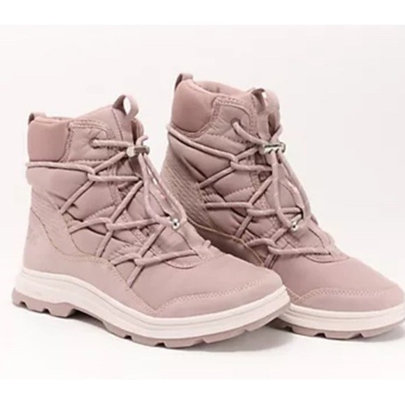 New Ryka Brae Water Repellant Bungee Winter Boots Mauve Taupe Ski Hiking Size 8M - Picture 1 of 7